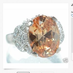 ESPOSITO Diamonique Sterling Sweetheart Ring sz 6